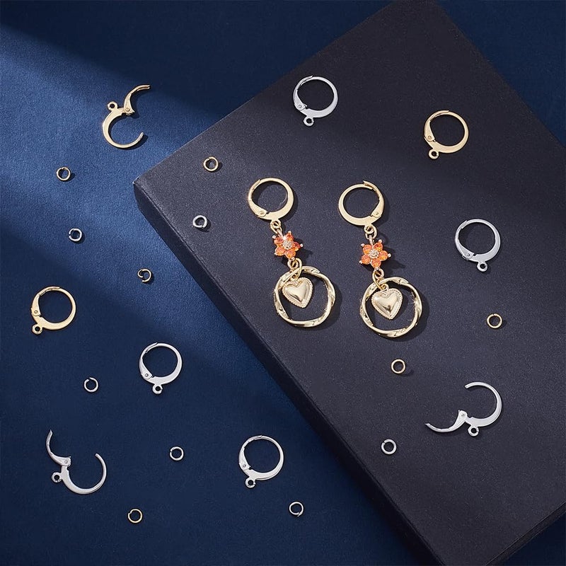 UNICRAFTALE 60pcs Stainless Steel Leverback Earring Hooks 12.5mm Wide Round Earwire Hooks Huggie Hoop French Lever Earwires Findings with Loop for DIY Jewelry Making - Image 4